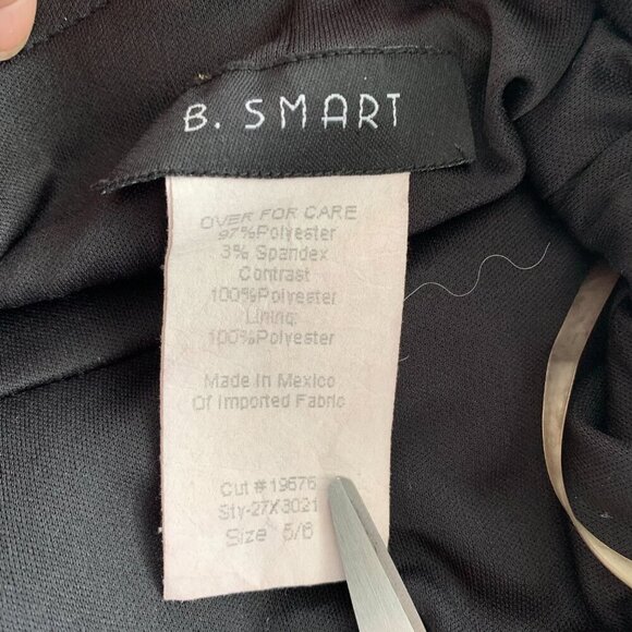 Vintage 90s Y2K B. Smart Black Satin Sparkle Ruched Halter Dress - Picture 9 of 14